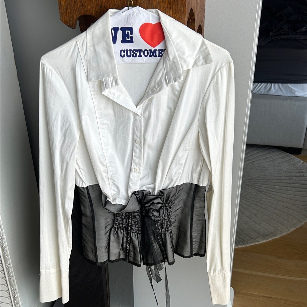 White Button Down with Corset